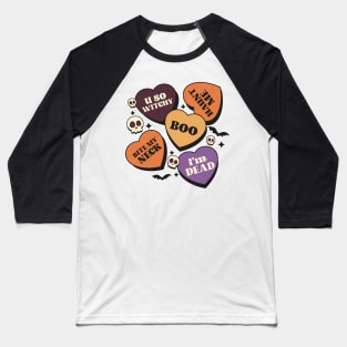 Spooky Hearts & Skulls Baseball T-Shirt